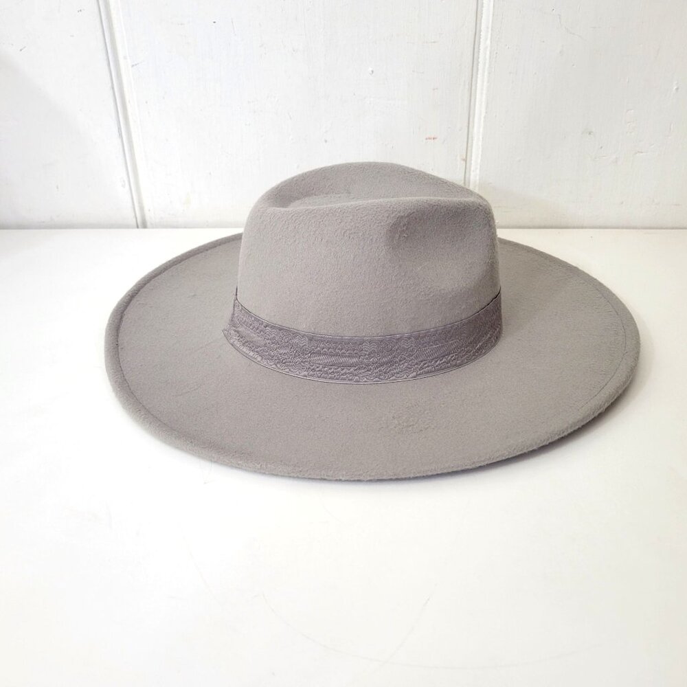 Carley Jean Los Angeles Wide-Brimmed Gray Felt Hat - Picture 3 of 7